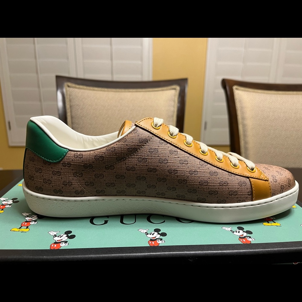 New Gucci Ace x Disney Mickey Mouse GG  Logo Sneaker Shoes Size UK 9.5 / US 10 - Picture 9 of 16